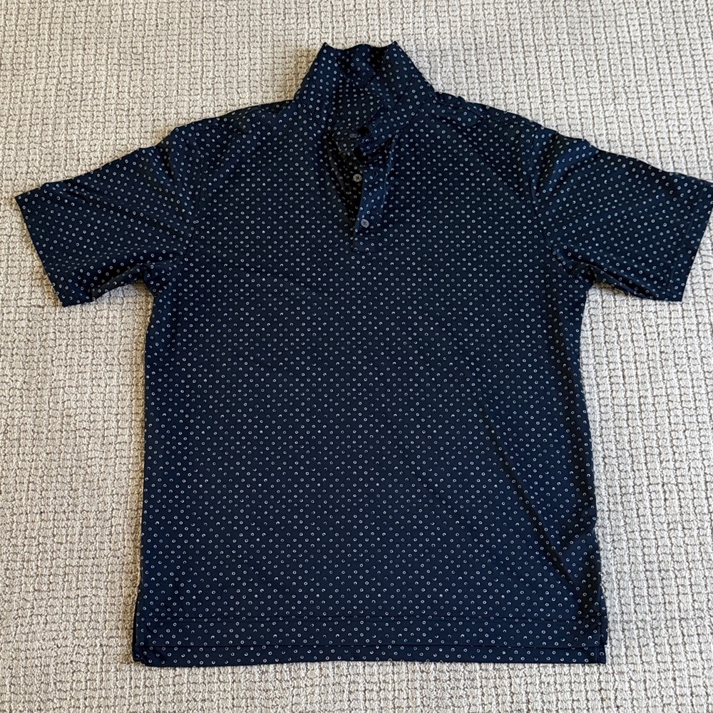 FootJoy Men's Navy Polo with White Dots